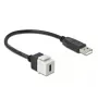 Keystone modulis DeLOCK 86382 plokščias juodos baltos spalvos USB C