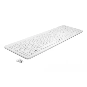 Klaviatūra DeLOCK 12014 RF belaidė QWERTZ vokiška balta