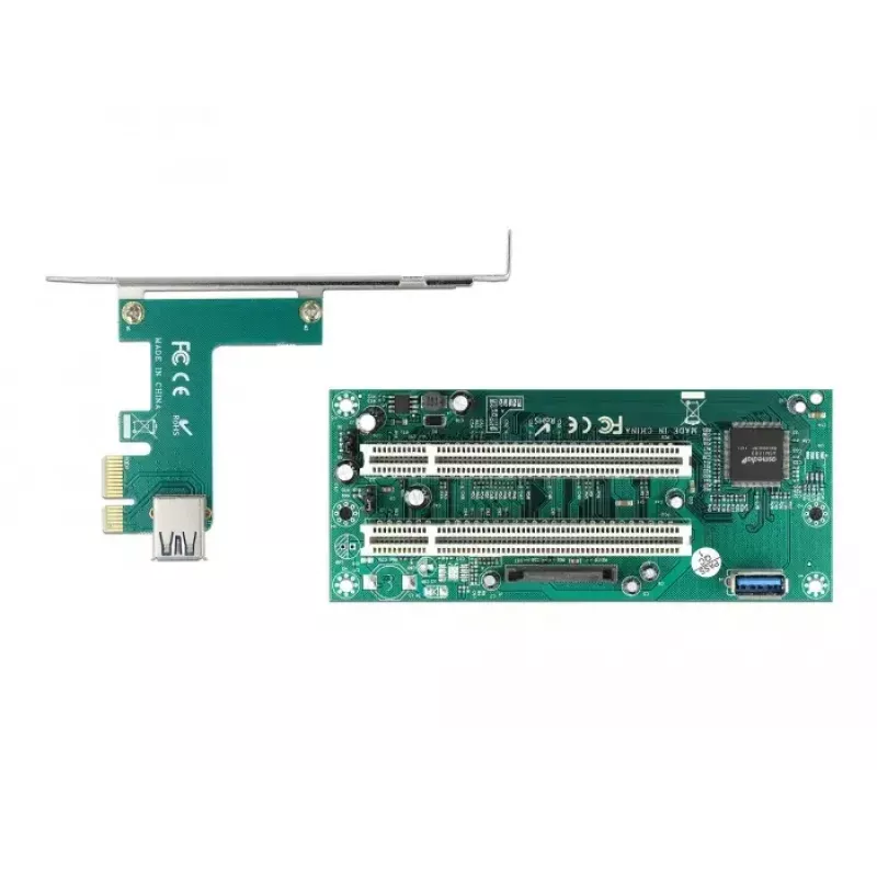 DeLOCK PCI Express x1 į 2 x PCI 32 bitų lizdų praplėtimo plokštė, 60 cm kabelis