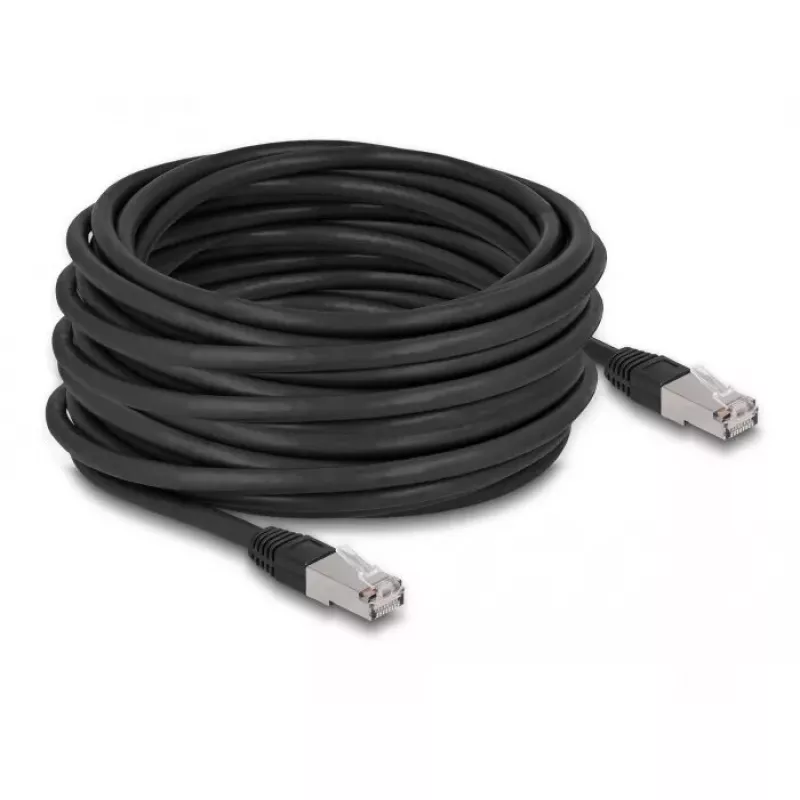 Tinklo kabelis DeLOCK RJ45 Cat.6A S/FTP 15m juodas