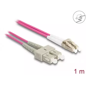 DeLOCK optinis kabelis LC Duplex į SC Duplex OM4 1 m