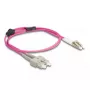 DeLOCK optinis kabelis LC Duplex į SC Duplex OM4 1 m