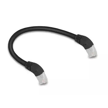 Tinklo kabelis DeLOCK RJ45 Cat.6A S/FTP 45° žemyn 0,25 m juodas