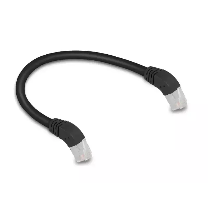 Tinklo kabelis DeLOCK RJ45 Cat.6A S/FTP 45° žemyn 0,25 m juodas