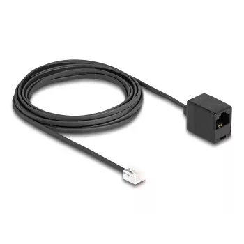 DeLOCK telefono laidas RJ11 kištukas į RJ45 lizdą juodas 5 m