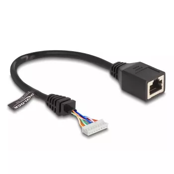 Tinklo kabelis DeLOCK 88006 RJ45 lizdas į kaiščių antgalį, moteriška Cat5e 0,23 m juodas
