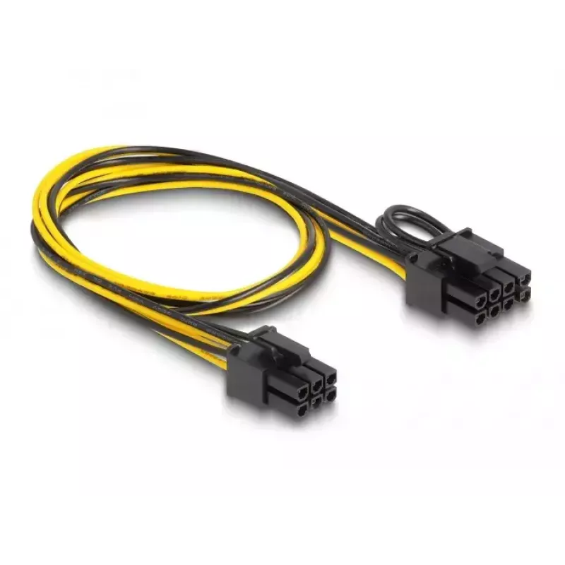 DeLOCK 83004 vidinis maitinimo kabelis 0,5 m PCI-E 6 kontaktų į 2 x 6+2 kontaktus