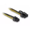 DeLOCK 83004 vidinis maitinimo kabelis 0,5 m PCI-E 6 kontaktų į 2 x 6+2 kontaktus