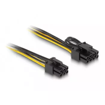 DeLOCK 83004 vidinis maitinimo kabelis 0,5 m PCI-E 6 kontaktų į 2 x 6+2 kontaktus