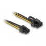DeLOCK 83004 vidinis maitinimo kabelis 0,5 m PCI-E 6 kontaktų į 2 x 6+2 kontaktus