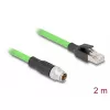 Tinklo kabelis DeLOCK M12 X koduotas 8 kontaktų kištukas į RJ45 kištuką PUR TPU 2 m