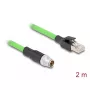 Tinklo kabelis DeLOCK M12 X koduotas 8 kontaktų kištukas į RJ45 kištuką PUR TPU 2 m
