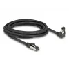 Tinklo kabelis DeLOCK RJ45 Cat.8.1 90° žemyn kampuotas / tiesus 3 m juodas