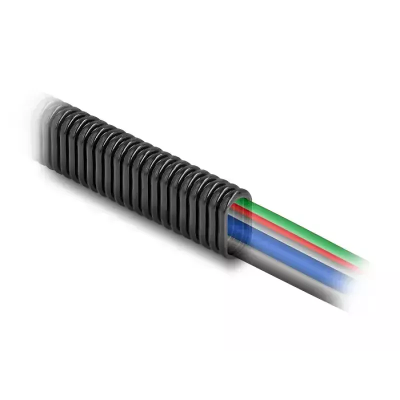 DELOCK plastikinis lankstus ovalus kabelių apsaugos vamzdelis 13,6 x 6,3 mm, 5 m, juodas