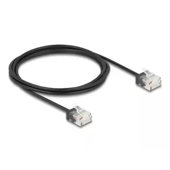 Tinklo kabelis DeLOCK RJ45 Cat.6 UTP Ultra plonas 2m juodas