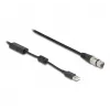 DeLOCK garso kabelis 3 m XLR 3 kontaktų USB Type-A juoda sidabrinė 84178