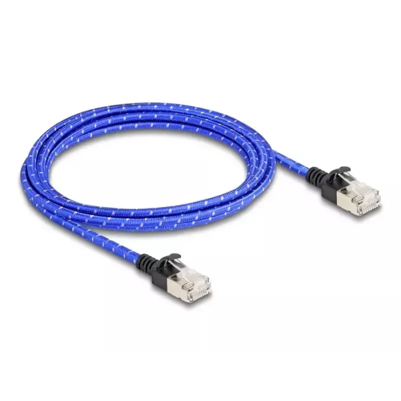 Tinklo kabelis DeLOCK RJ45 2m Cat6A U/FTP mėlynas