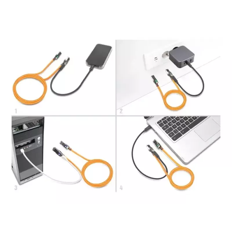 Tinklo kabelis DeLOCK RJ45 80408 RJ-45 Cat6a 2m Oranžinis