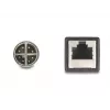 Tinklo kabelis DeLOCK M12 kabelis X-koduotas 8 kontaktų kištukas į RJ45 lizdą Cat5e 0,5 m juodas