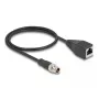 Tinklo kabelis DeLOCK M12 kabelis X-koduotas 8 kontaktų kištukas į RJ45 lizdą Cat5e 0,5 m juodas