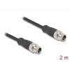 Tinklo kabelis DeLOCK M12 X koduotas 8 kontaktų kištukas-kištukas Cat5e 2 m Juodas