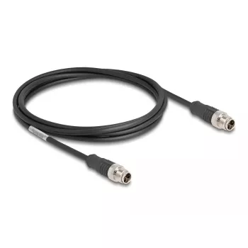 Tinklo kabelis DeLOCK M12 X koduotas 8 kontaktų kištukas-kištukas Cat5e 2 m Juodas