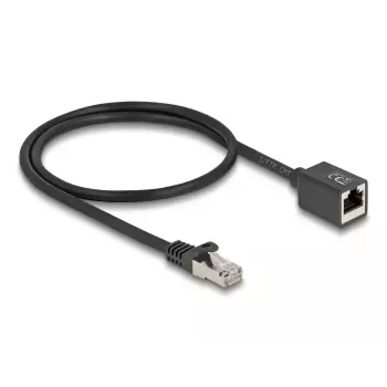 Tinklo kabelis DeLOCK 88052 RJ-45 Cat6a 0,5m juodas