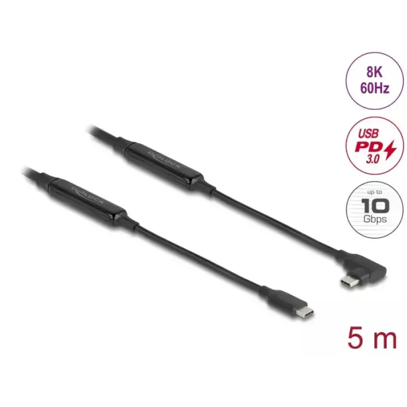 USB kabelis DeLOCK 81196 5m USB C juodas 10 Gbit/s