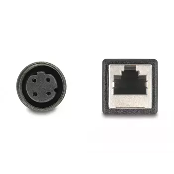 DeLOCK M12 adapterio kabelis D-koduota 4 kontaktų kištukinė jungtis į RJ45 kištukinę jungtį 50 cm