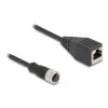 DeLOCK M12 adapterio kabelis D-koduota 4 kontaktų kištukinė jungtis į RJ45 kištukinę jungtį 50 cm