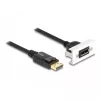 DeLOCK Easy 45 DisplayPort 8K 30 Hz modulis su jungiamuoju laidu 22,5 x 45 mm