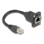 DeLOCK D-Type RJ45 kabelio kištukas-lizdas Cat.5e juodas 20 cm