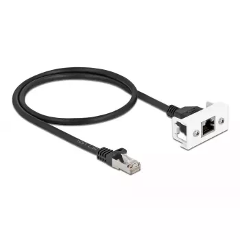 Tinklo kabelis DeLOCK Easy 45 modulis RJ45 S/FTP Cat.6A 0,5 m juodas