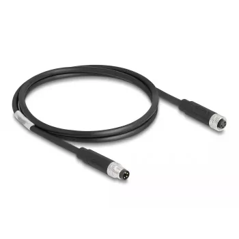 DeLOCK M8 4 kontaktų kabelis, A koduotas, kištukas–lizdas, PUR TPU, 1 m