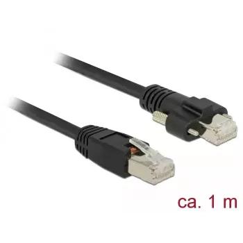 Tinklo kabelis DeLOCK 85667 RJ-45 Cat6 1m Juodas