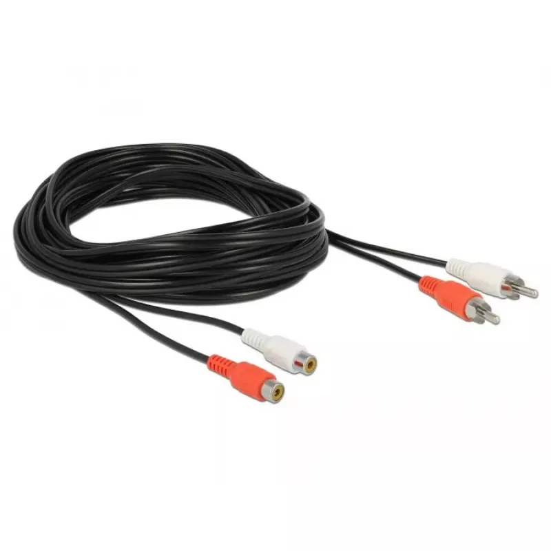 Audio kabelis DeLOCK 85807 5 m 2 x RCA juoda, raudona, balta