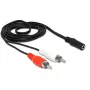 Garso kabelis DeLOCK 85808 1,4 m 2xRCA 3,5 mm juodas raudonas baltas