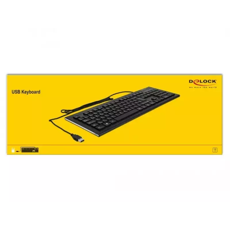 Klaviatūra DeLOCK 12672 Office USB QWERTZ vokiška juoda