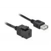 Keystone modulis DeLOCK 86384 Plokščias Juodas USB C
