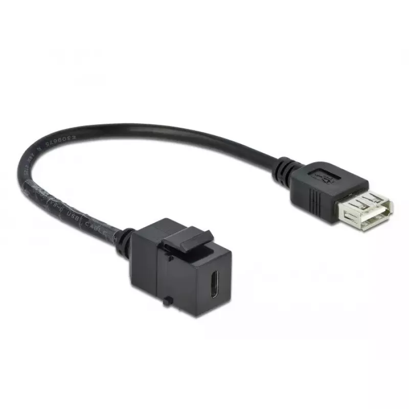 Keystone modulis DeLOCK 86384 Plokščias Juodas USB C