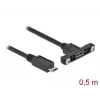 DeLOCK kabelis USB 2.0 Micro-B lizdas, montuojamas ant panelės, į USB 2.0 Micro-B kištuką 0,5 m
