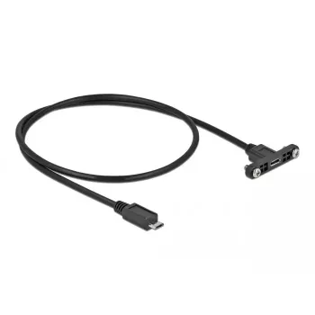DeLOCK kabelis USB 2.0 Micro-B lizdas, montuojamas ant panelės, į USB 2.0 Micro-B kištuką 0,5 m