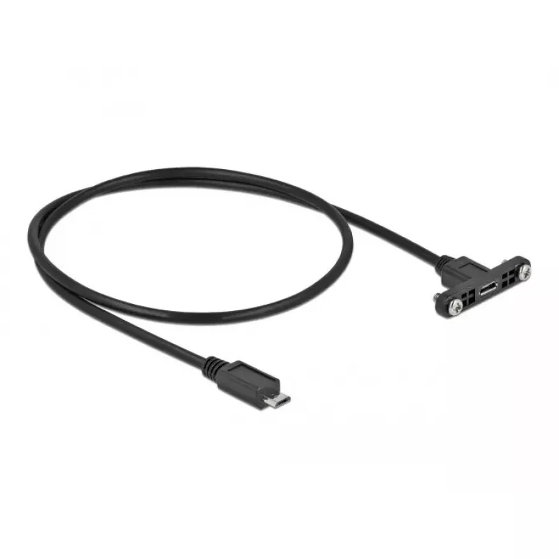 DeLOCK kabelis USB 2.0 Micro-B lizdas, montuojamas ant panelės, į USB 2.0 Micro-B kištuką 0,5 m