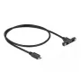 DeLOCK kabelis USB 2.0 Micro-B lizdas, montuojamas ant panelės, į USB 2.0 Micro-B kištuką 0,5 m