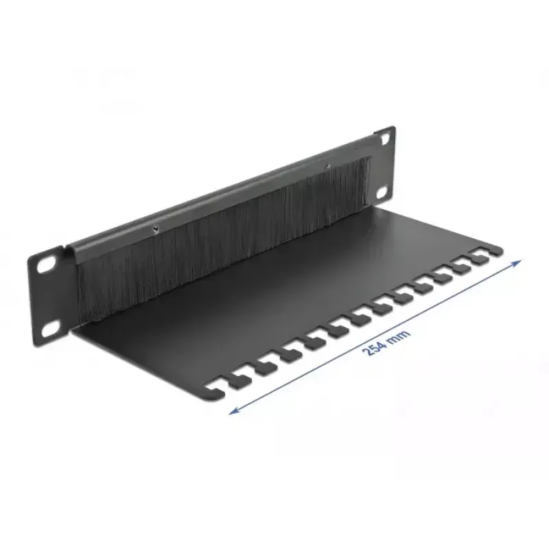 Brush panel DeLOCK 10 inch kabelis Management Brush Strip with kabelis Support Plate 1U juoda