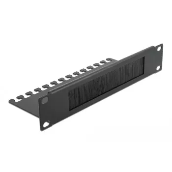 Brush panel DeLOCK 10 inch kabelis Management Brush Strip with kabelis Support Plate 1U juoda