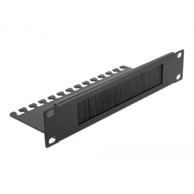 Brush panel DeLOCK 10 inch kabelis Management Brush Strip with kabelis Support Plate 1U juoda