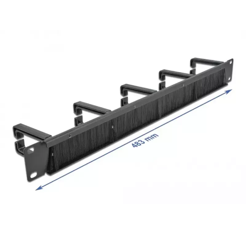 Brush panel DeLOCK 19 inch kabelis Management Brush Strip su 5 kabliais 1U juoda