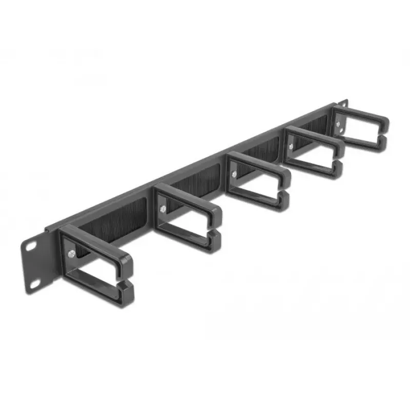 Brush panel DeLOCK 19 inch kabelis Management Brush Strip su 5 kabliais 1U juoda