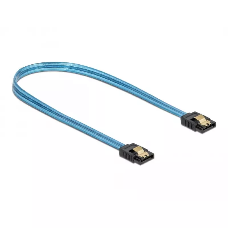 SATA kabelis DeLOCK 82133 UV švytėjimo efektas mėlynas 70 cm